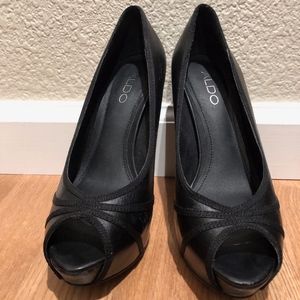 Aldo Black  Open-Toe Platform High Heel